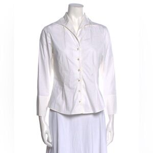 NWOT🌹 ANNE FONTAINE Elegant White Women's Button-Up Shirt